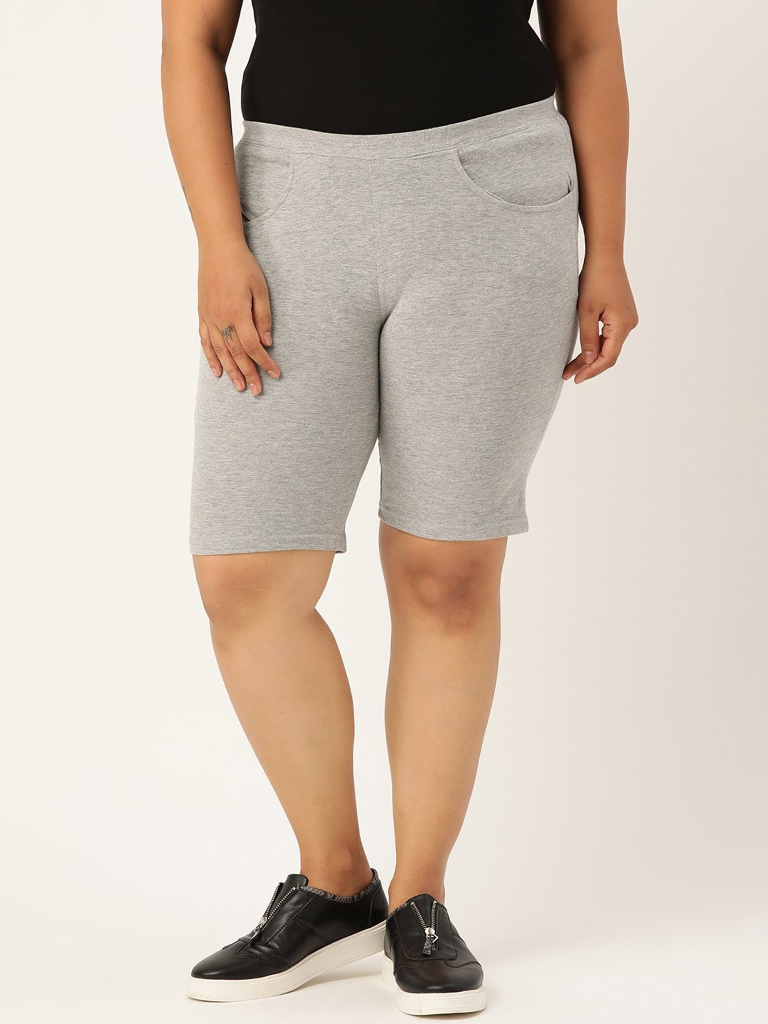 theRebelinme Grey Cotton Shorts