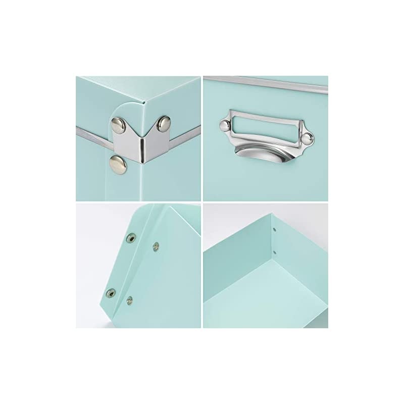 Storage Box, Decorative Storage Bins with Lid,3 in 1 Set,Plastic,with Handles,Press-Stud Fastening,Moisture-proof,Foldable for Space Saving Storage,for Clothes,Cosmetic,Blankets (Green)