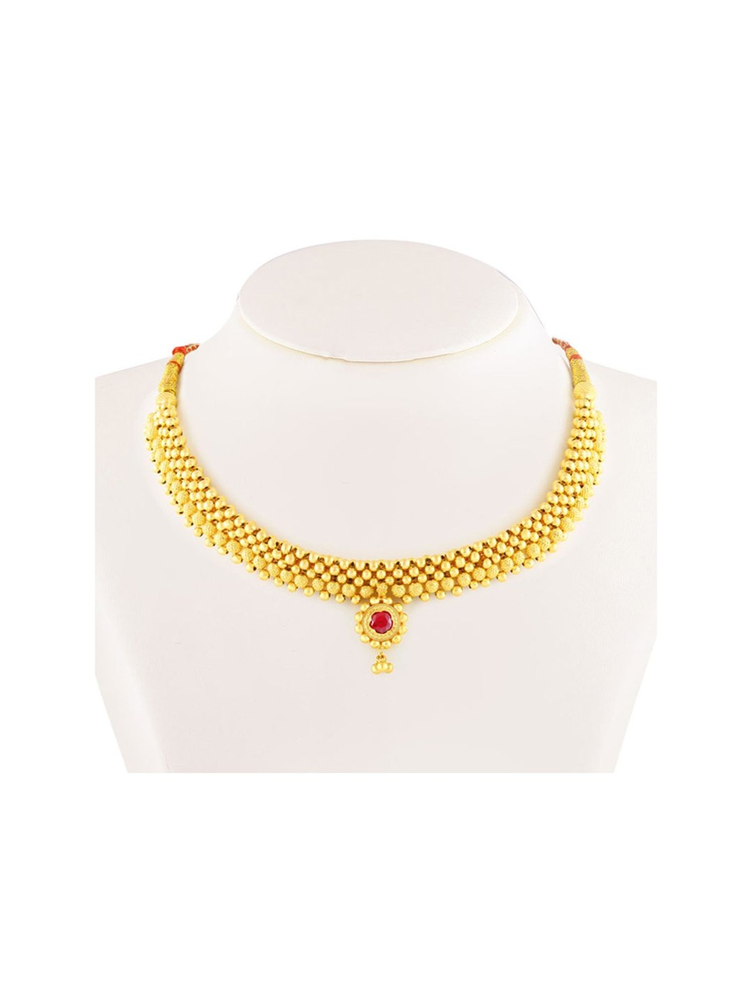 CKC Repouss&iquest; Work Rudraksha Gold Extender Neck Chain: Spiritual Elegance