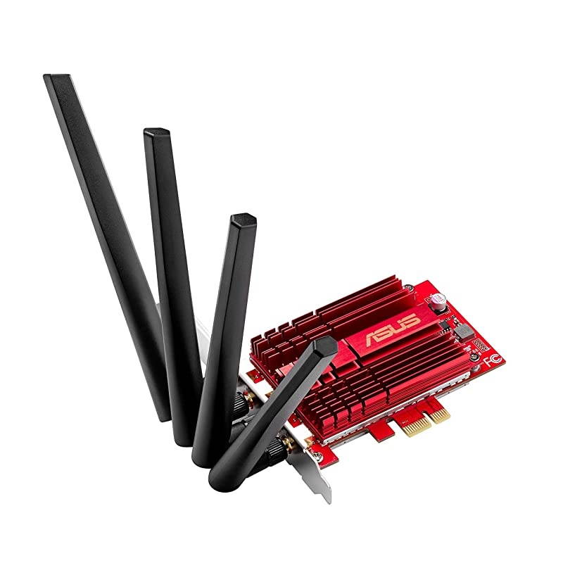 PCEAC88 DualBand 4x4 AC3100 WiFi PCIe adapter with Heat Sink and External magnetic antenna base allows flexible antenna placement to maximize coverage
