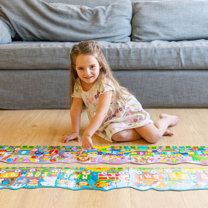 The Learning Journey Puzzle Doubles! Giant ABC & 123 Trains 60 pcs