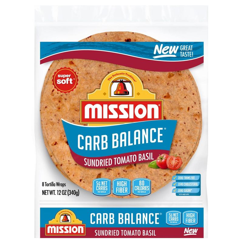 Mission Carb Balance Tomato Basil Wraps - 12oz/8ct