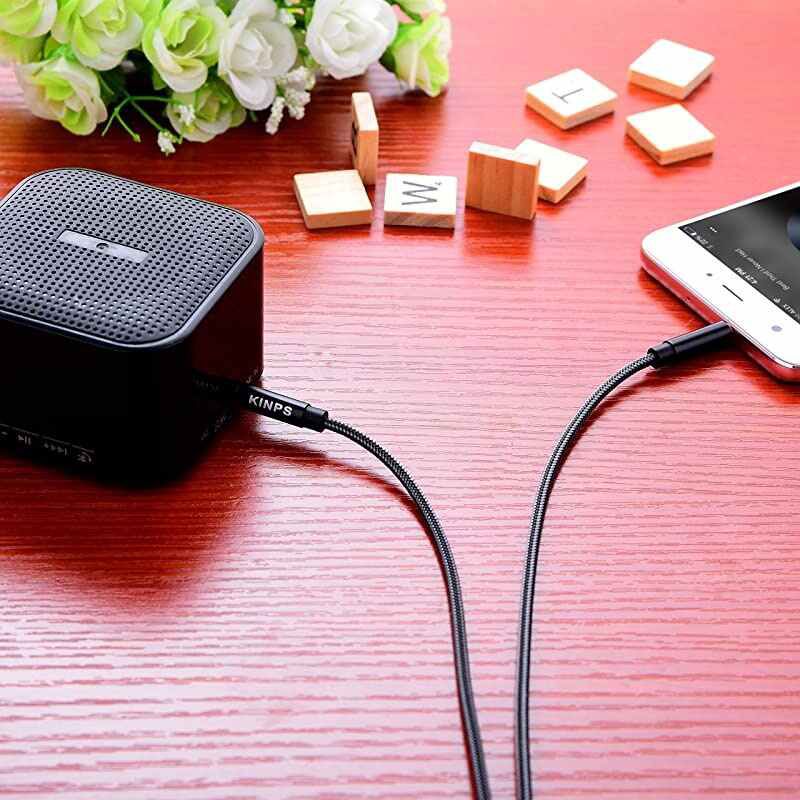 Audio Auxiliary Stereo Audio Cable 35mm Stereo Jack Male to Male Stereo Jack Cord for Phones Headphones Speakers Tablets PCs MP3 Players and More 4FT 12M Black