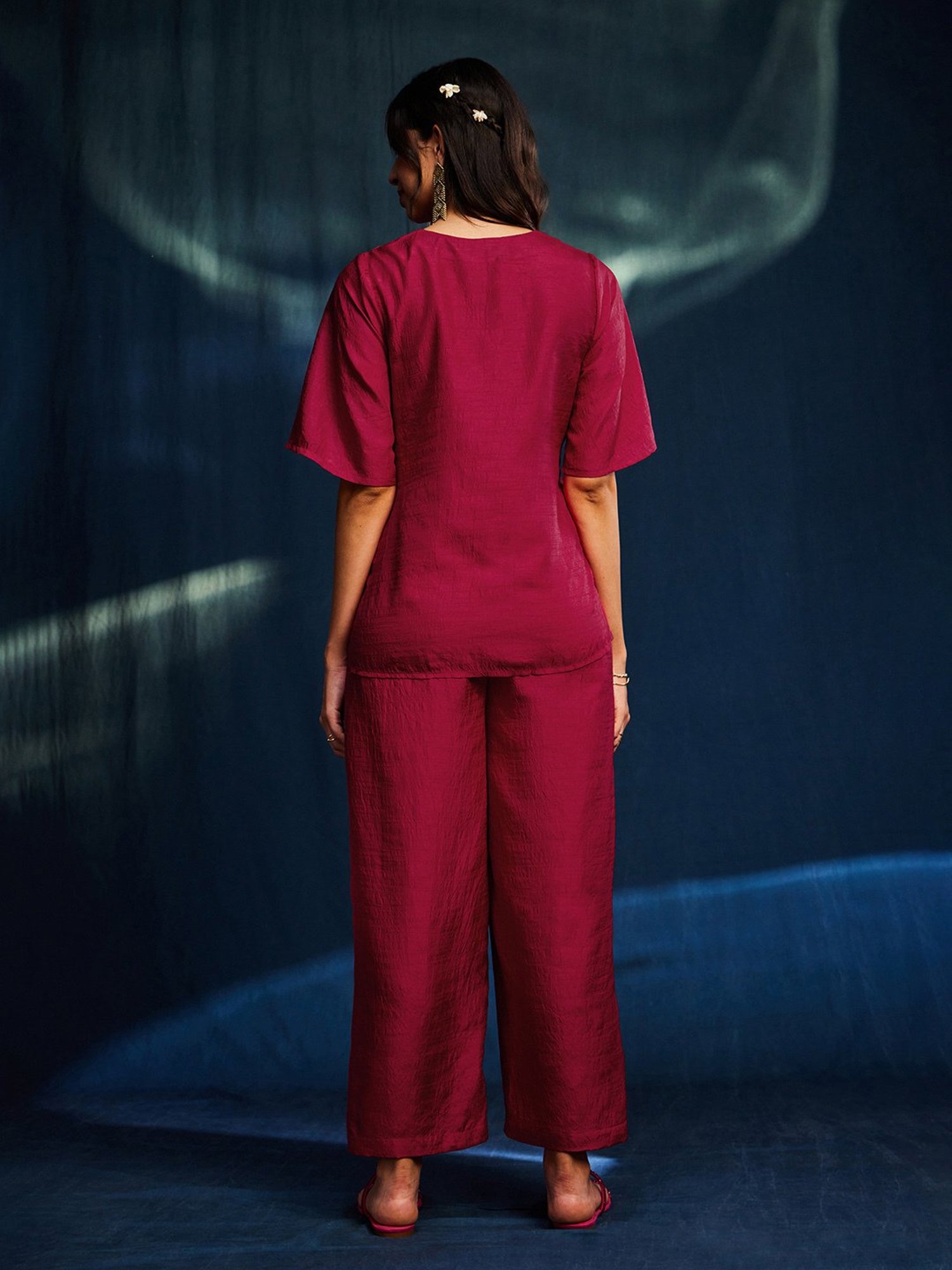 Pink Fort Wine Top With Pants