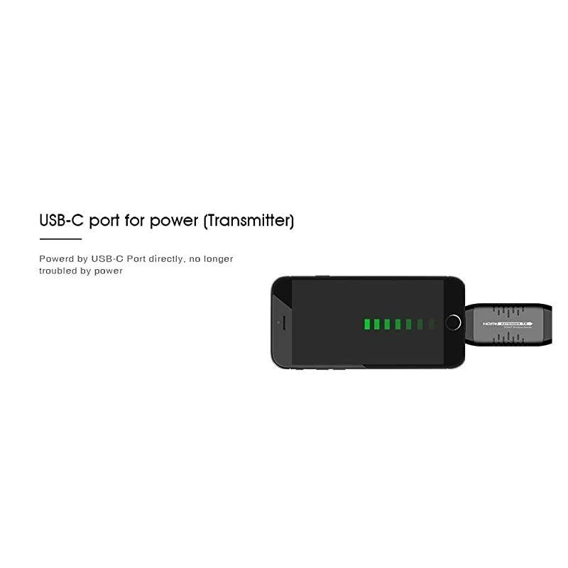 Wireless USB Type-C to HDMI Extender Kit, Transmitter & Receiver for HD 1080p, Up to 100ft/30M, Streaming Video from YouTube TV, Netflix, Hulu TV to TV (WJEXT30-2)