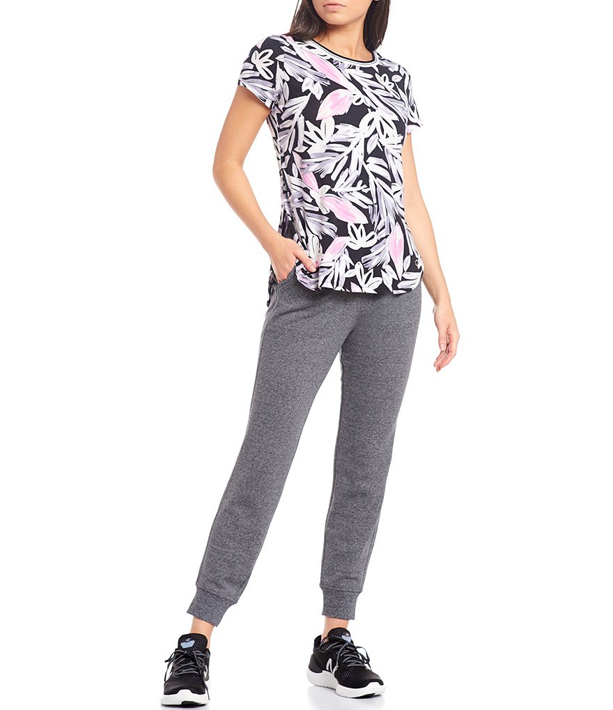 Calvin Klein Performance Rib Trim Terry Jogger Pants With Pockets