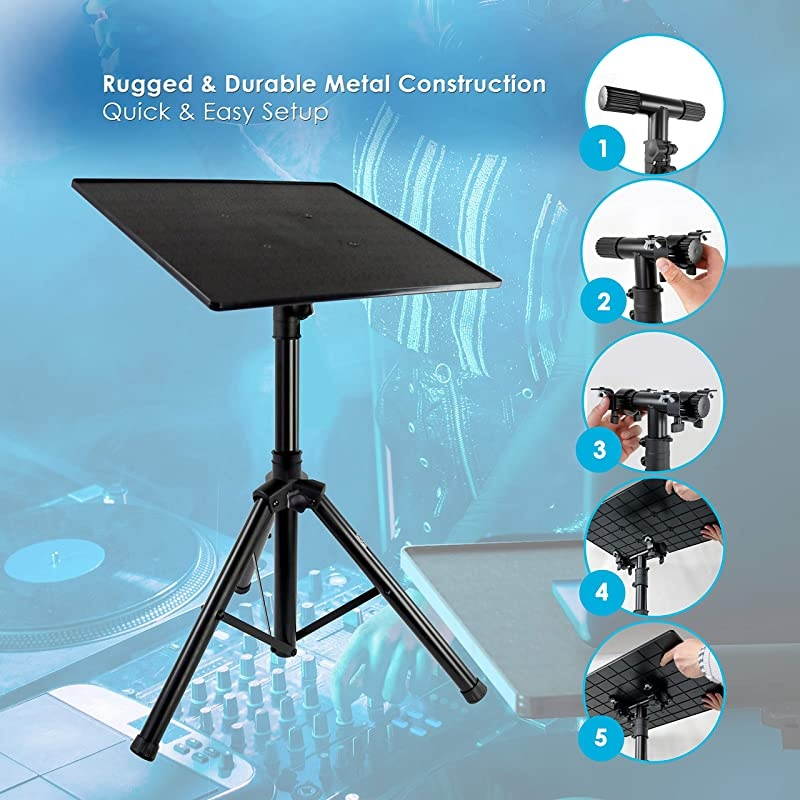 Pro DJ Laptop Projector Stand Adjustable Laptop Stand Computer DJ Equipment Studio Stand Mount Holder Height Adjustable Laptop Projector Stand 23quot to 41quot Good For Stage or Studio  PLPTS3