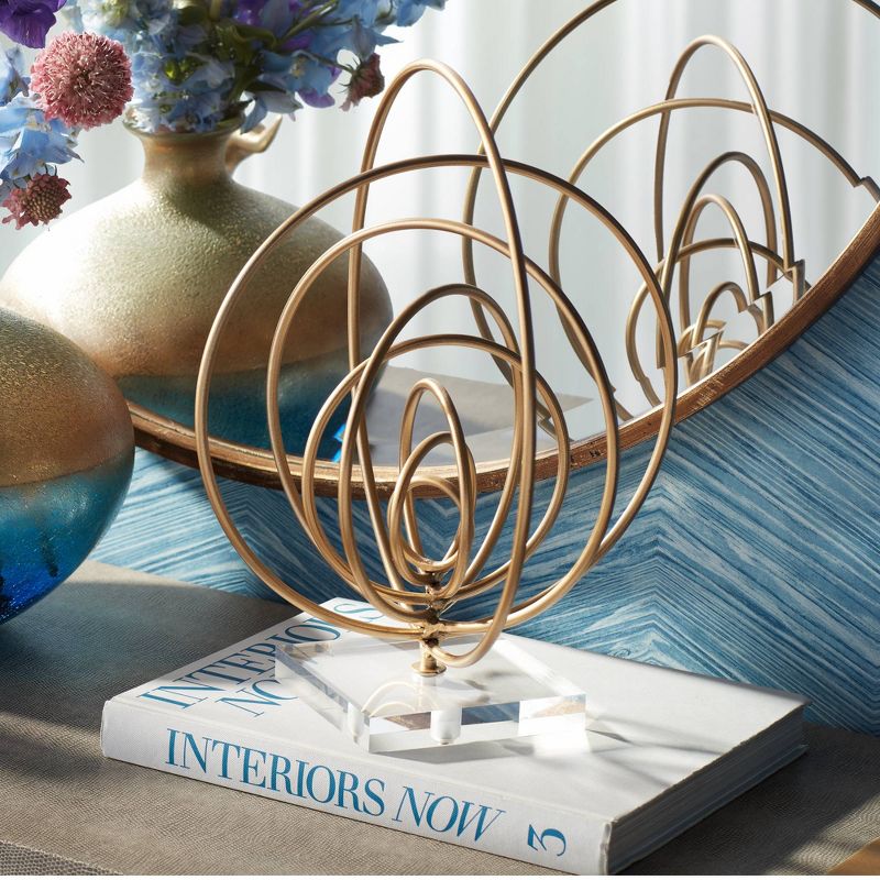 Studio 55D Abstract Ring 13" High Gold Metal Sculpture