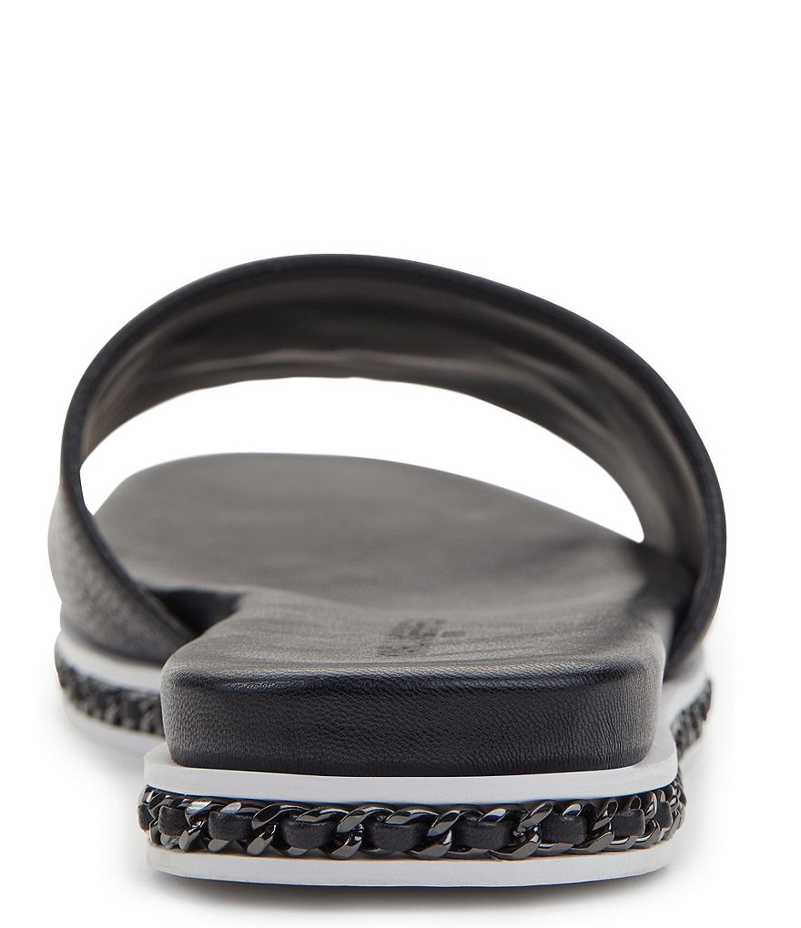 KARL LAGERFELD PARIS Beda Leather Signature Logo Slides