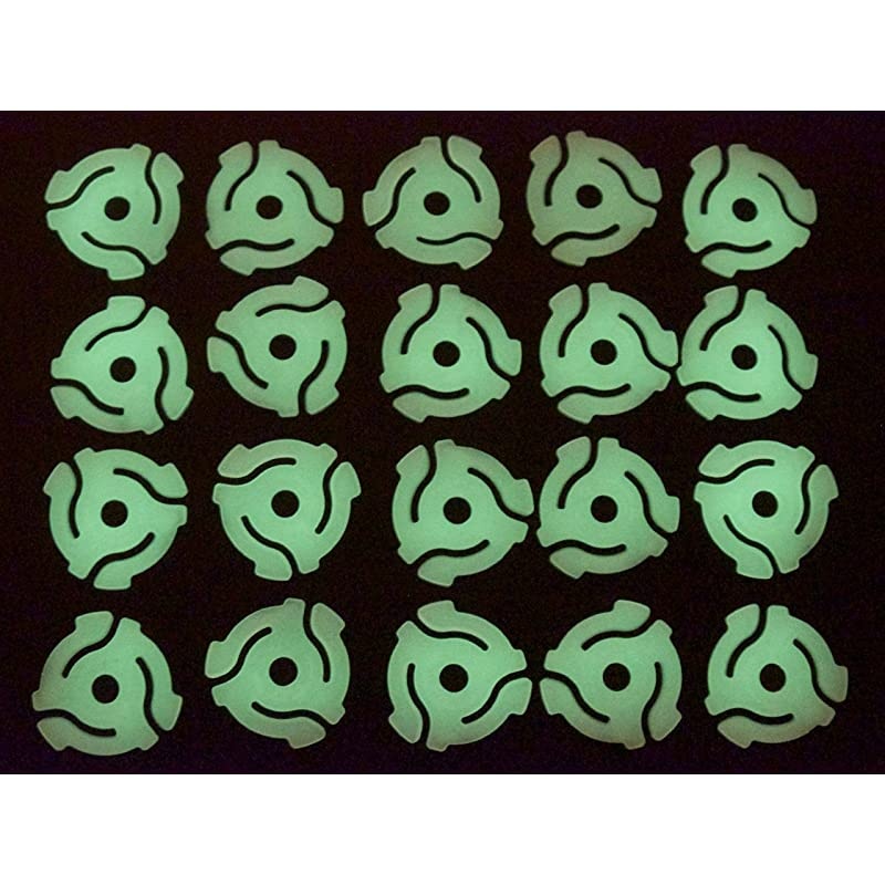 Pack) Glow in the Dark/Glowing Plastic 45 RPM 7 Inch Vinyl Record Adapter/Adaptor - 7" Inserts