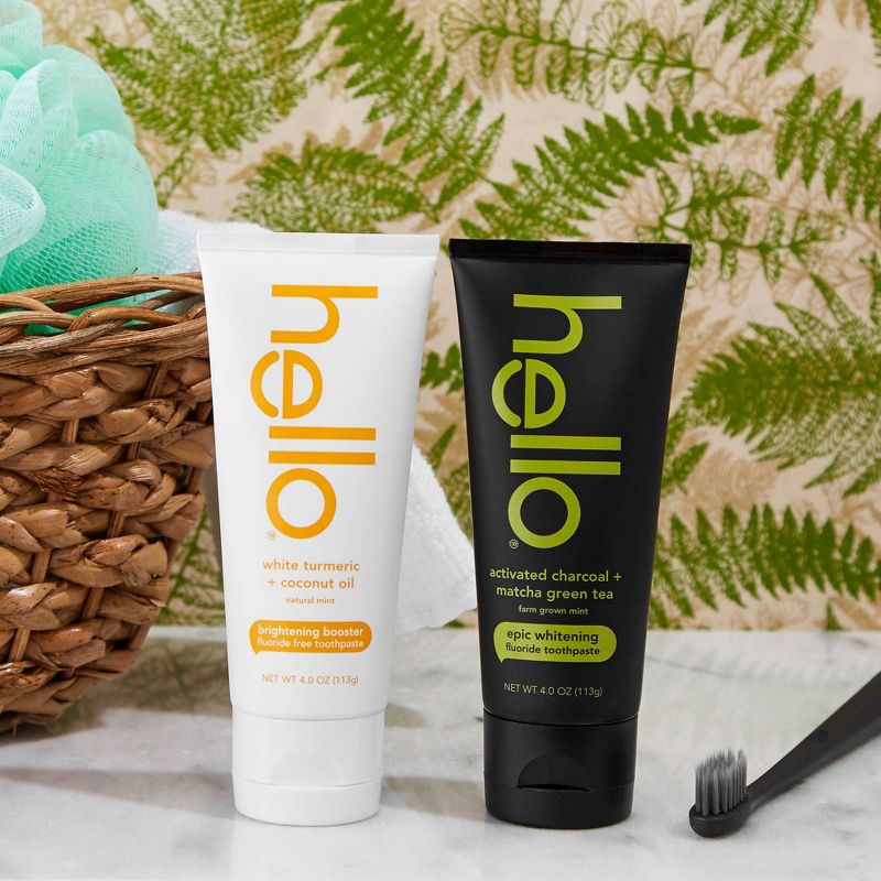 hello Brightening Booster White Turmeric Natural Mint Fluoride Free Toothpaste - 4oz