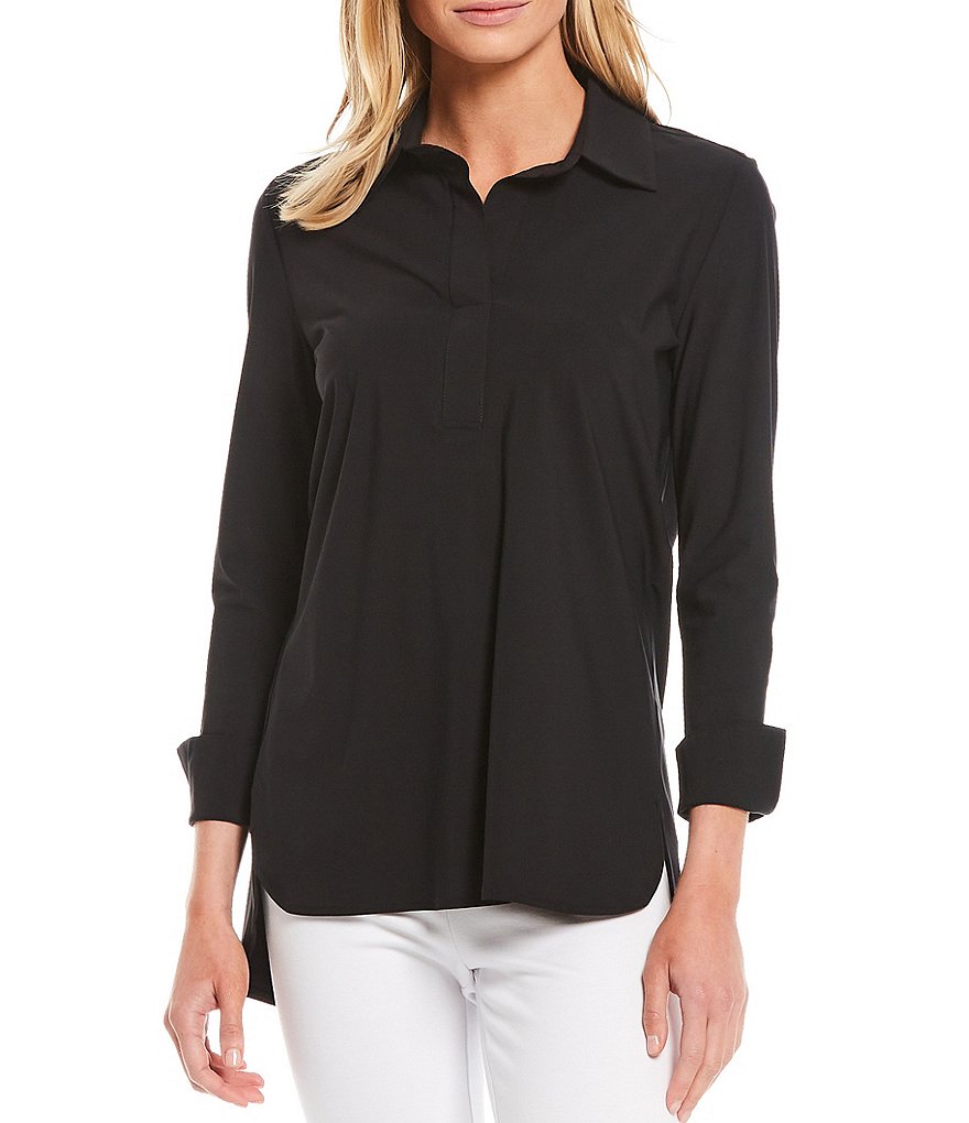 Jude Connally Hadley Roll-Tab Sleeve Point Collar Tunic