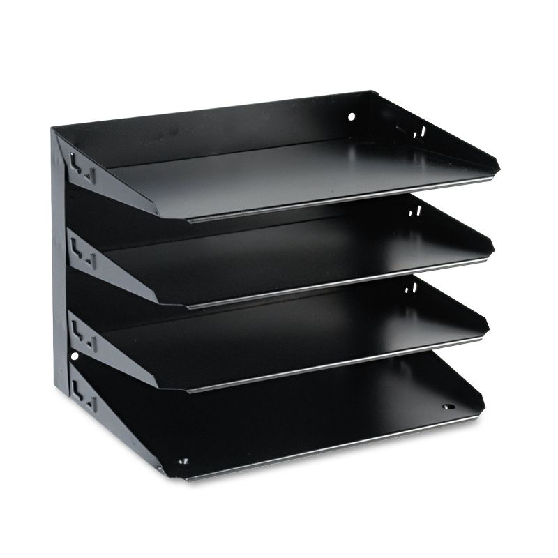 Steelmaster Multi-Tier Horizontal Letter Organizers Four Tier Steel Black 264R4HBK