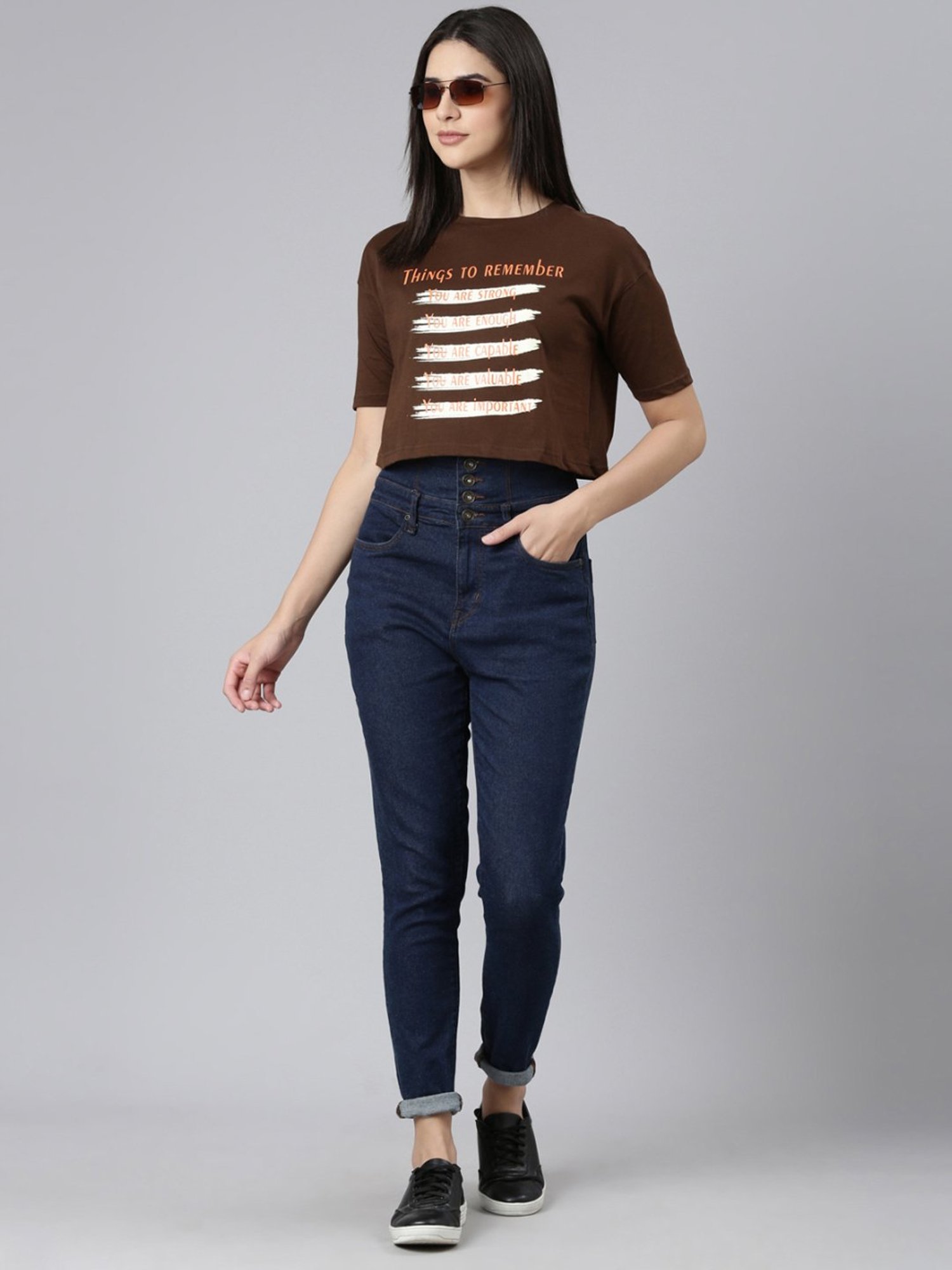 Kryptic Pure Cotton Printed Drop Shoulder Oversized Crop T-Shirt