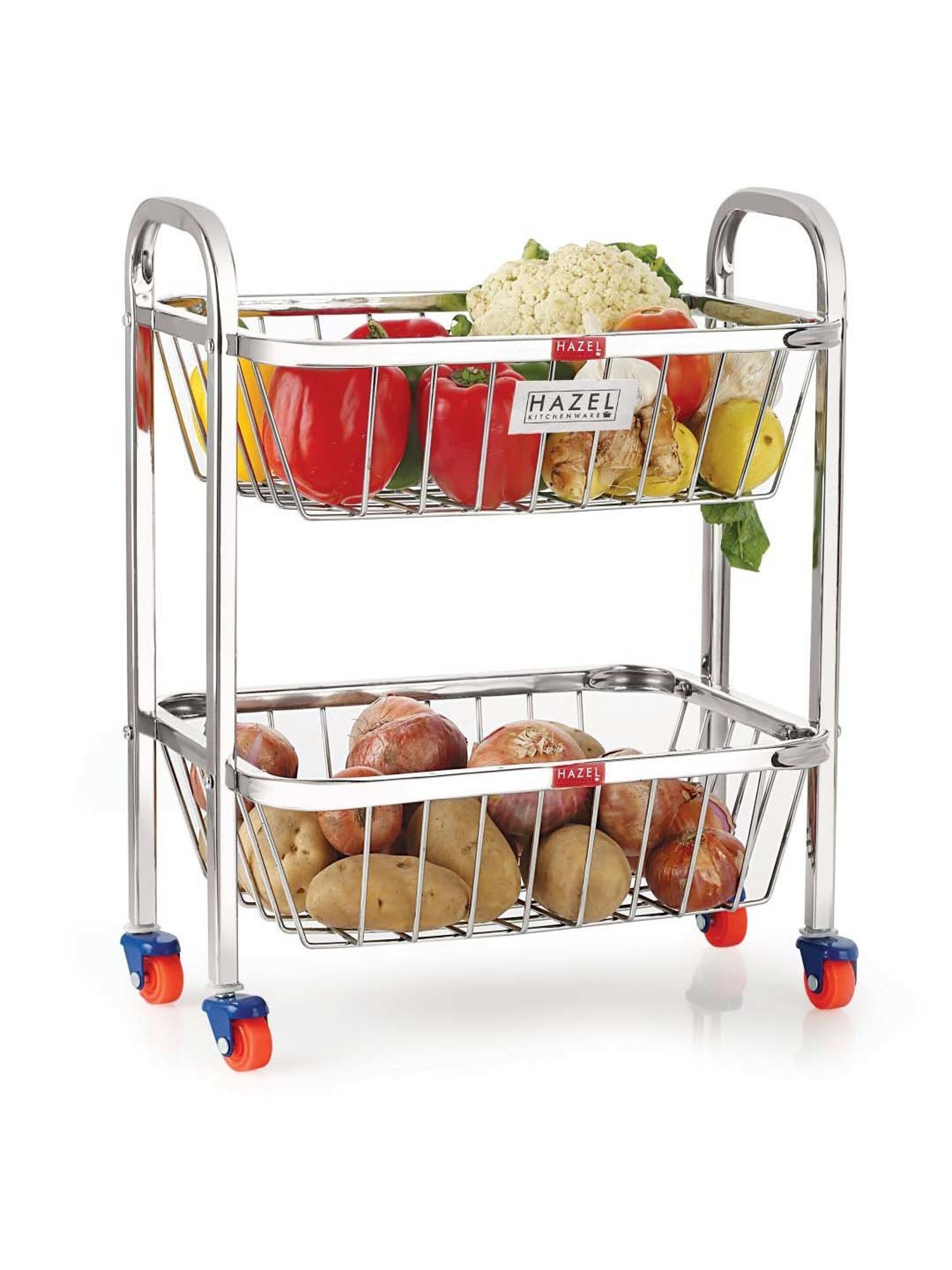 HAZEL Silver Stainless Steel Fruits Storage Basket