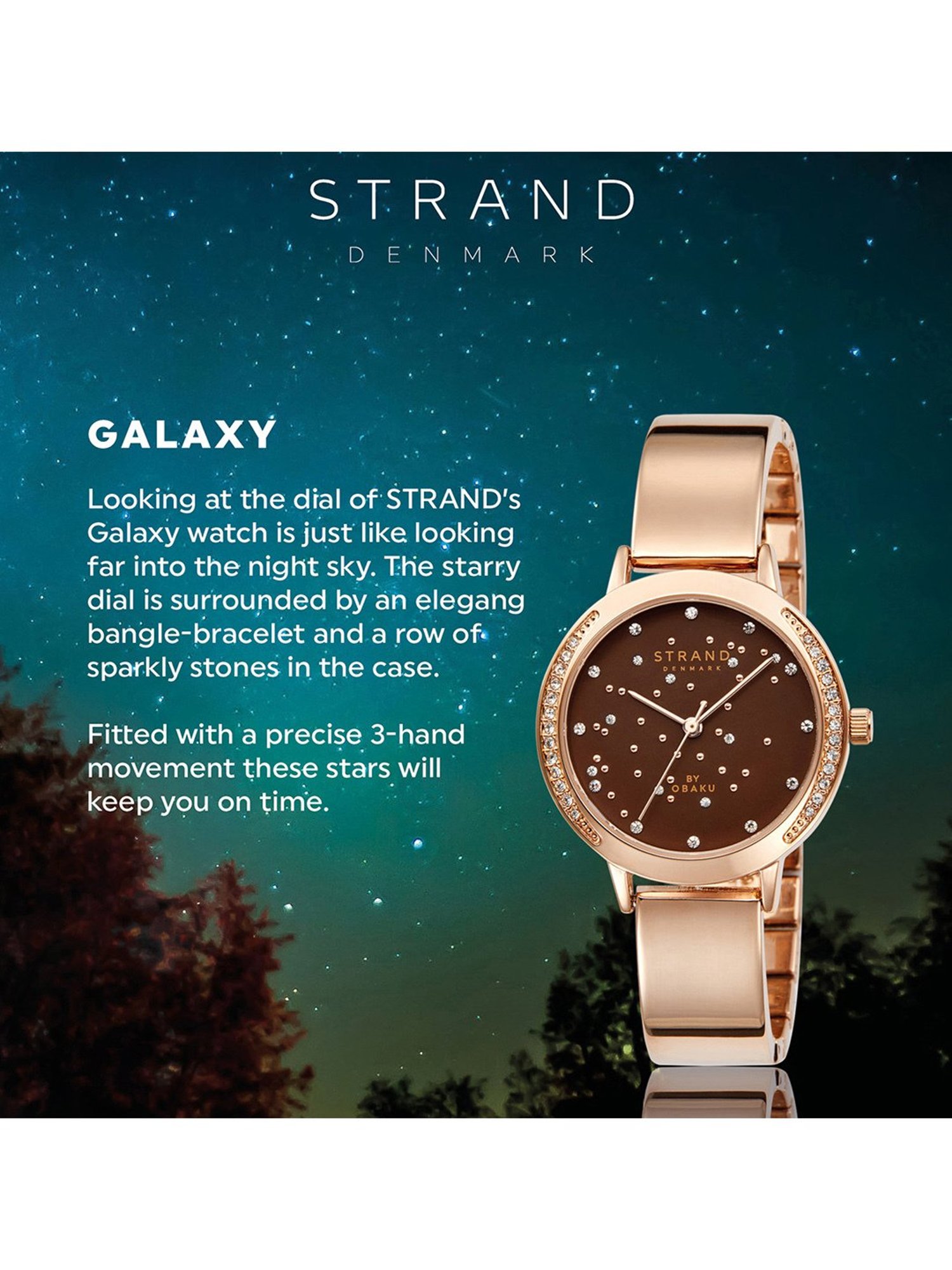 Strand By Obaku S732LHVNSV Galaxy Coffee Analog Watch for Women