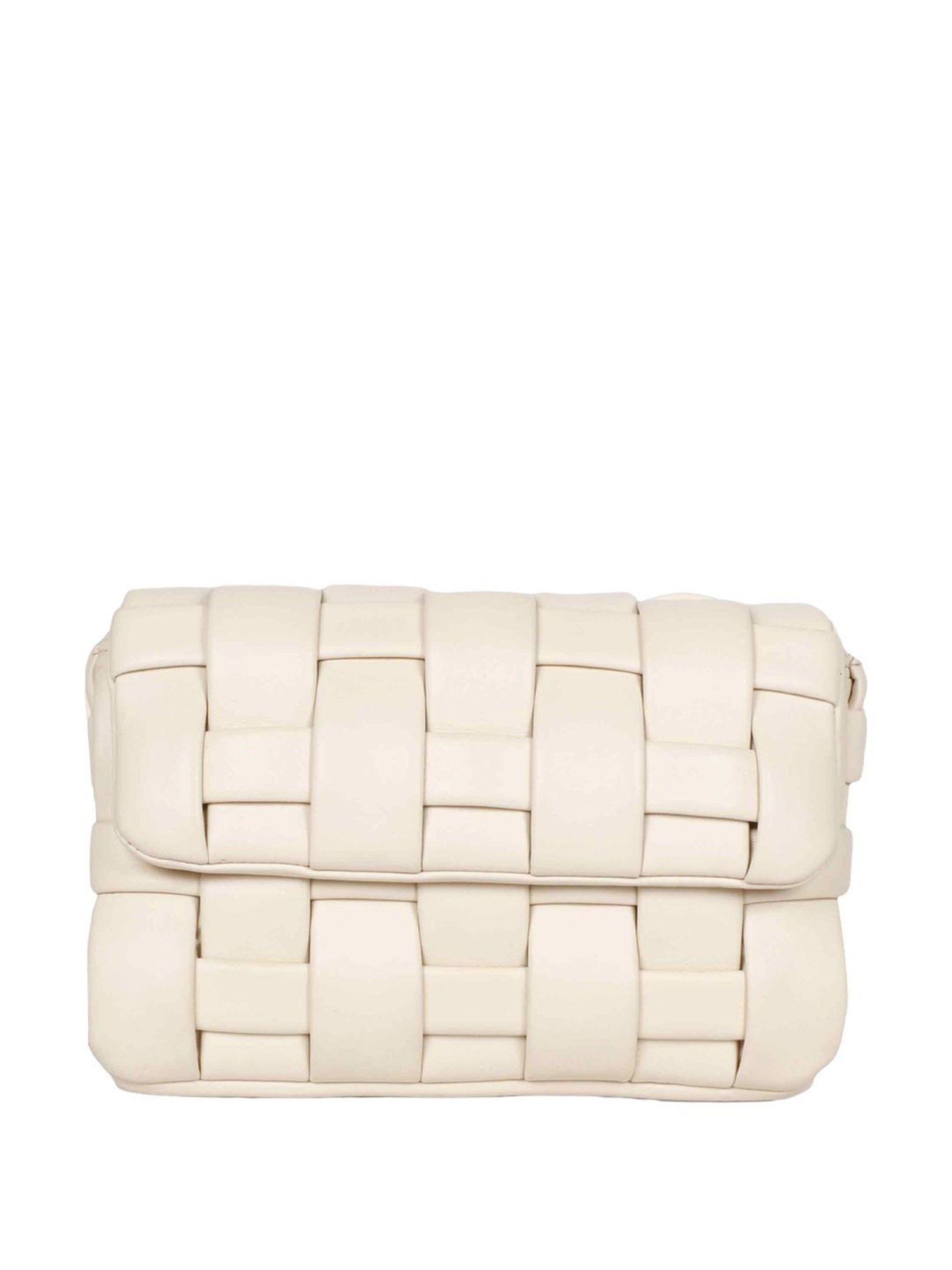 Saint G Cream  Textured Medium Sling Handbag