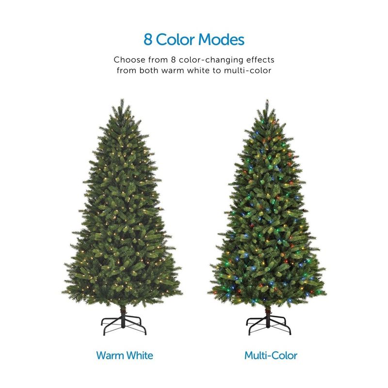 NOMA 7.5 Ft Colorado Pine Artificial Color Changing LED Pre Lit Christmas Tree