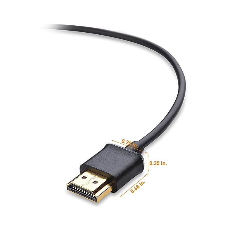 2Pack Ultra Thin HDMI Ultra Slim HDMI 4K Rated with Ethernet 10 Feet
