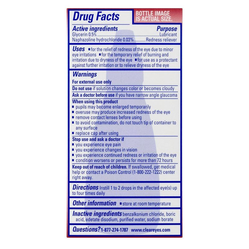 Clear Eyes Maximum Strength Redness Relief Eye Drops Red Eye Relief - 0.5 fl oz