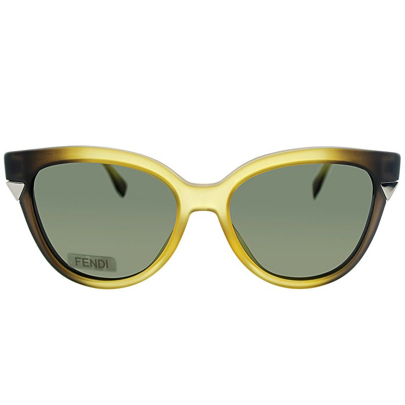 Fendi  MQQ Womens Cat-Eye Sunglasses Yellow Grey 53mm