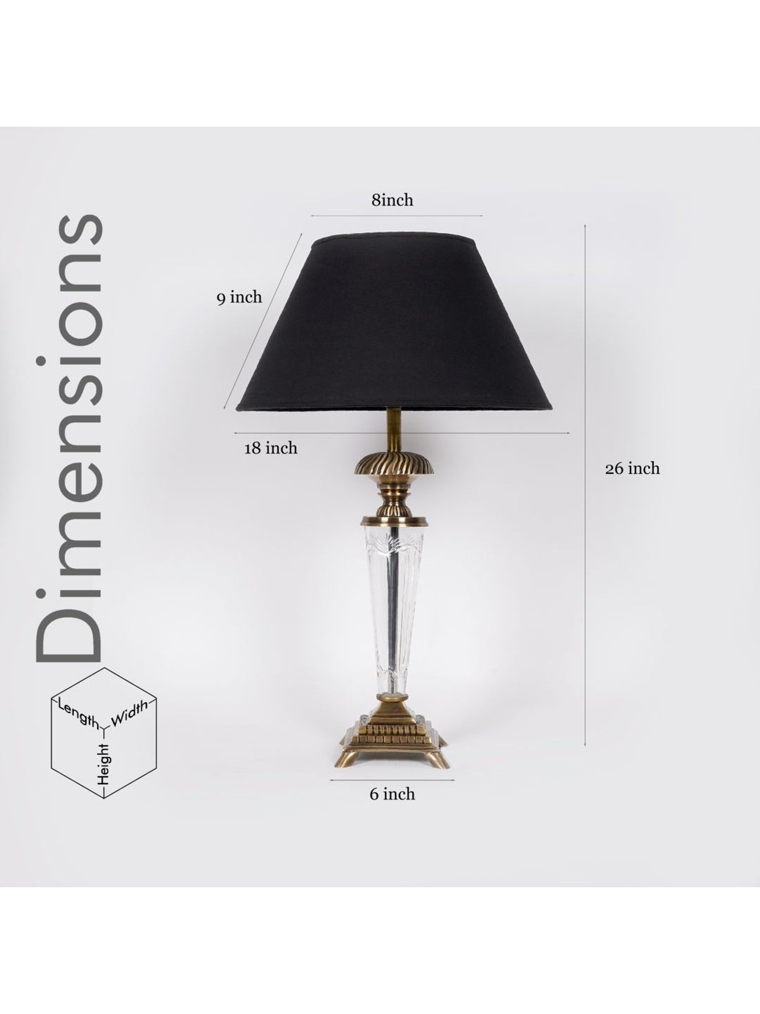 Kapoor Lamp Shades Brass Antique & Black Brass Provence Cotton Shade Table Lamp