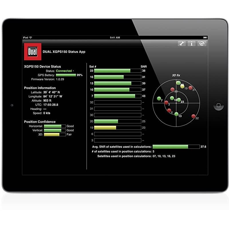 XGPS150A Multipurpose Universal Bluetooth GPS Receiver with Wide Area Augmentation System and Portable Attachment , Black