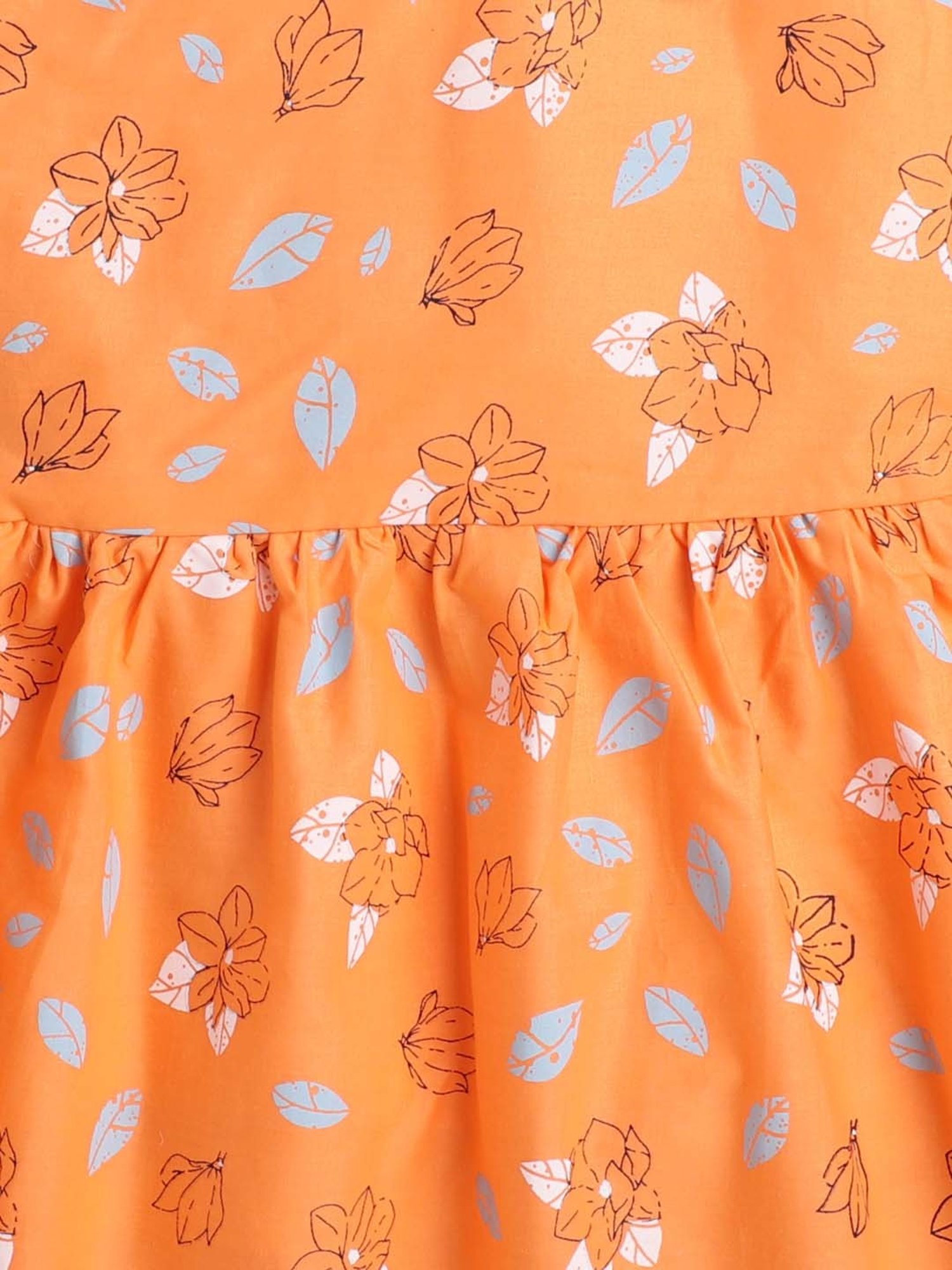 The Magic Wand Kids Orange Floral Print Dress