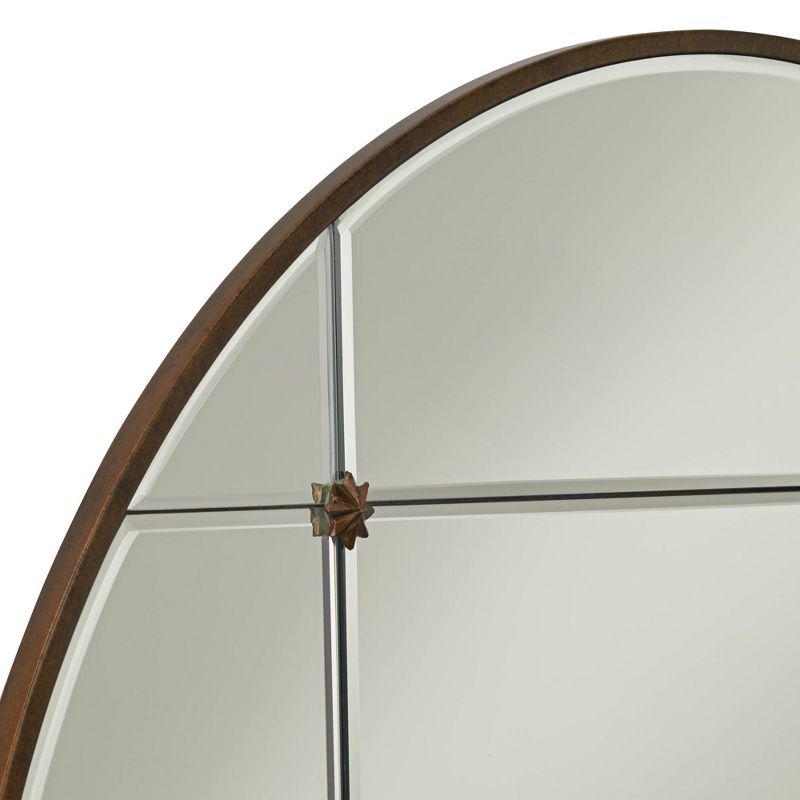 Noble Park Drucilla Antique Light Brown 32" Round Framed Wall Mirror