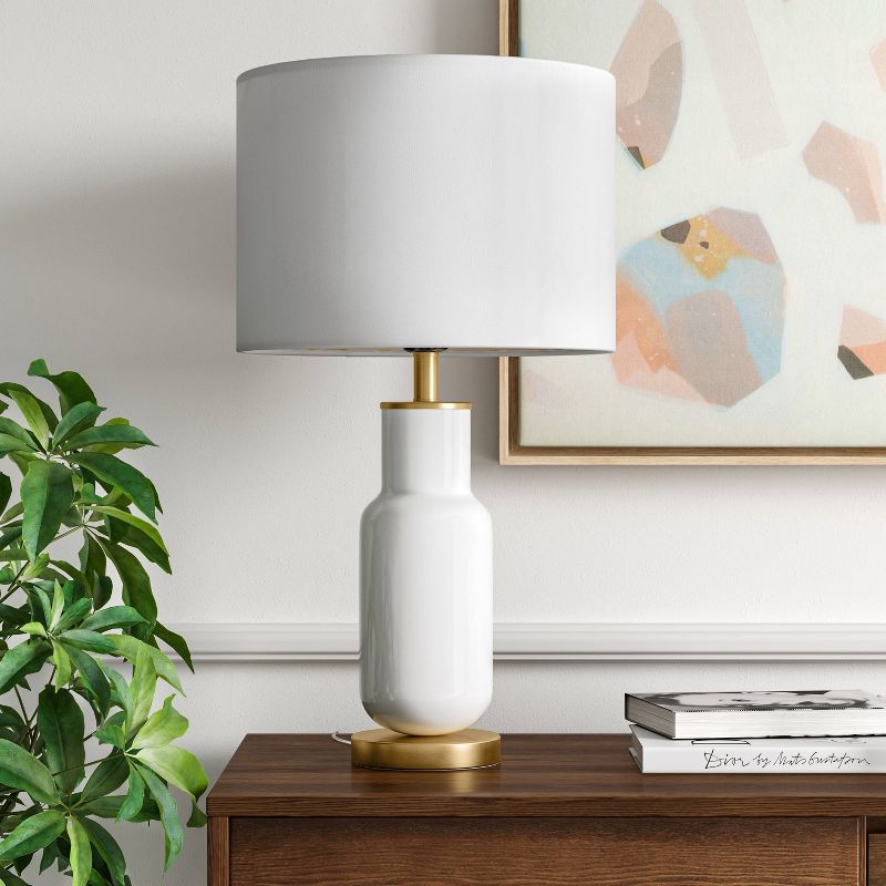 Large Assembled Tapered Glass Table Lamp (Includes LED Light Bulb) White - Project 62™