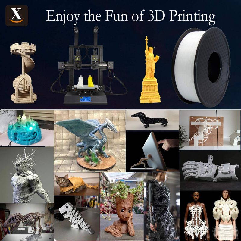 XTZL3D| PLA Material Printing Filament for 3D Printer, White,1kg, 1.75mm