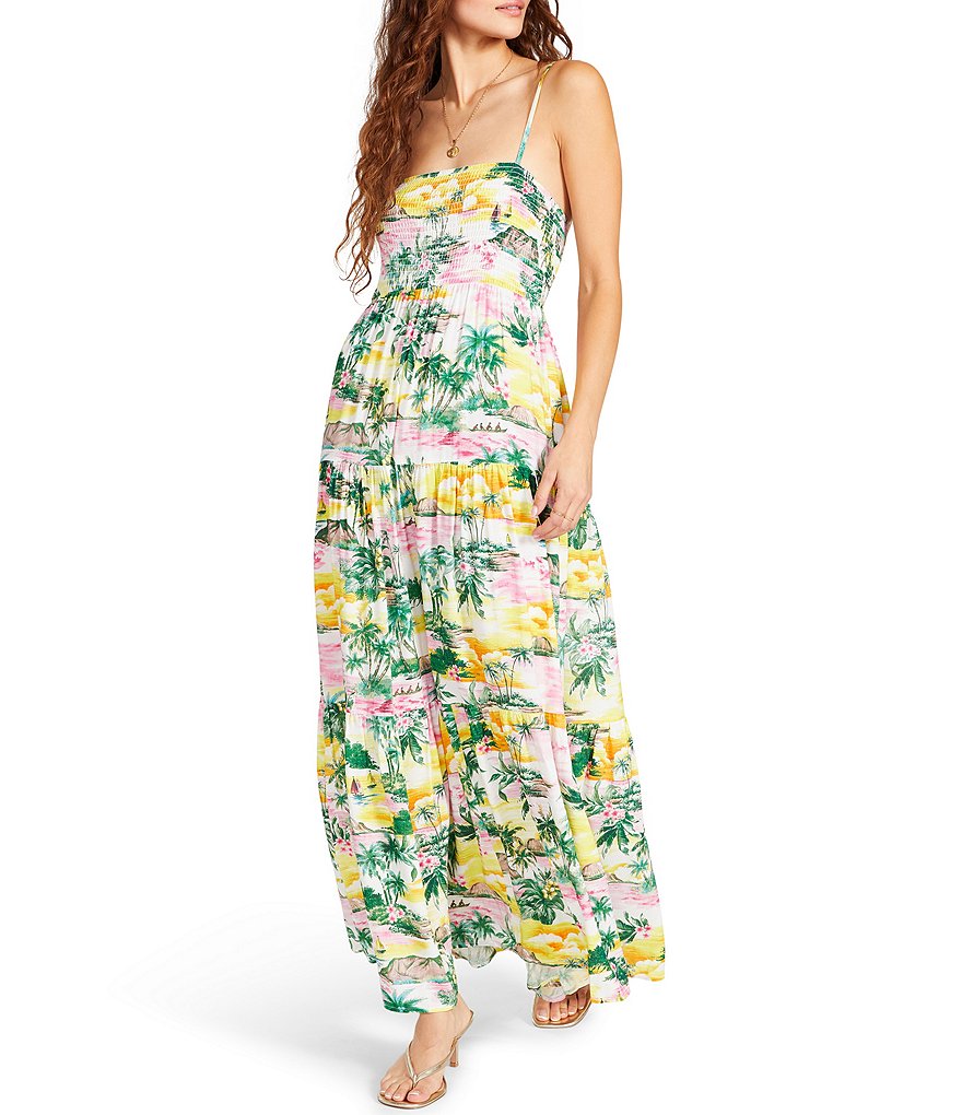 BB Dakota by Steve Madden This Is Maui Sleeveless Smocked Maxi Dress