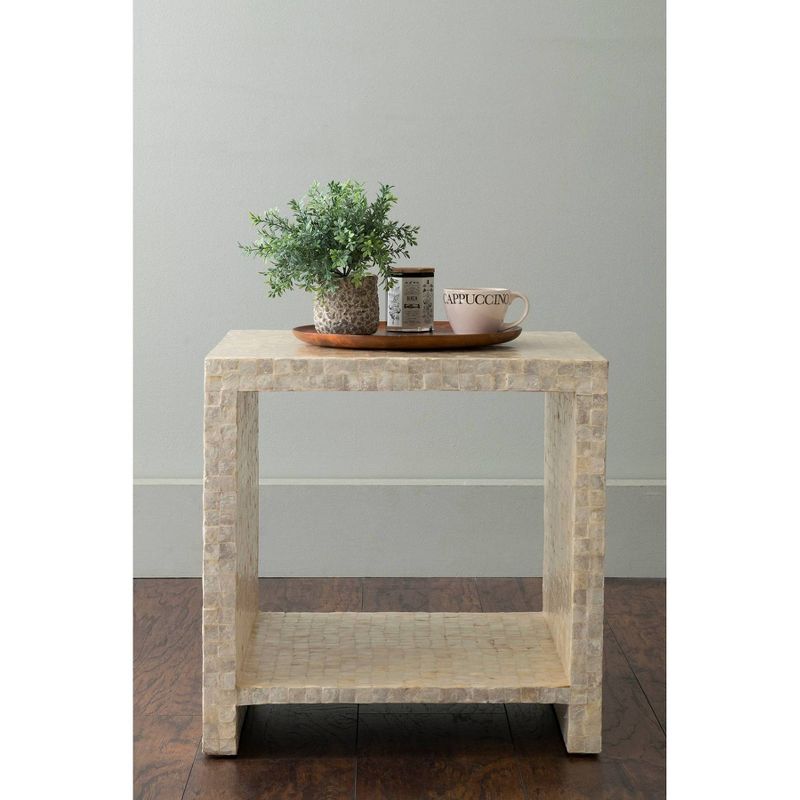 Martin Capiz Shell End Table White - East At Main