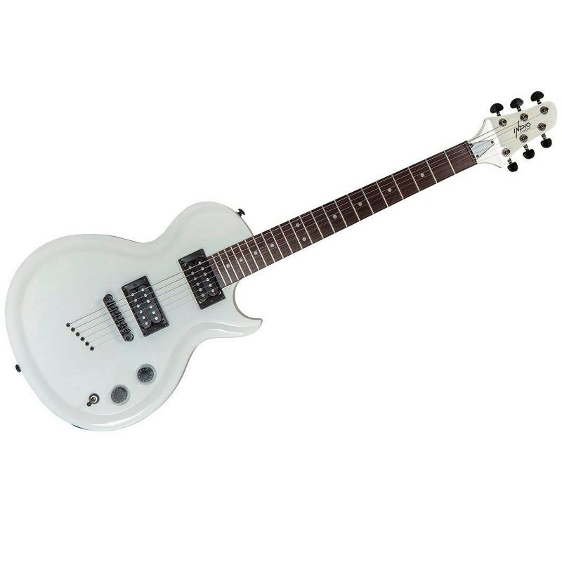 Monoprice Indio 66 Classic Electric Guitar - White, With Gig Bag