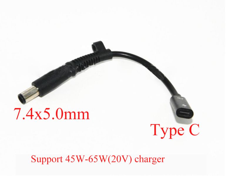 USB 3.1 Type C Male to DC 7.4X5.0mm Female Power Extension Charge Cable for HP DELL