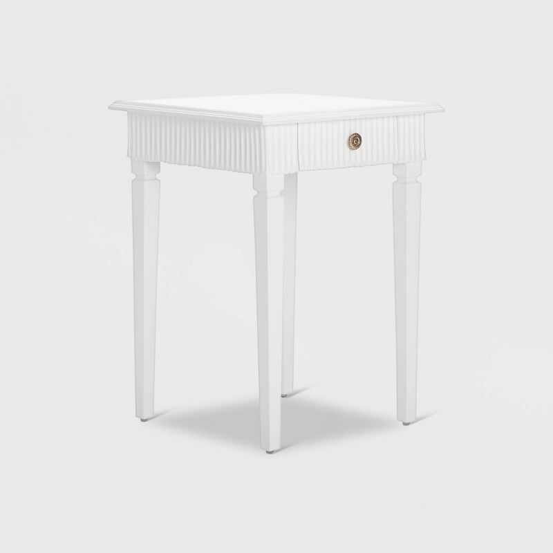 Atwood Side Table with Drawer White - Finch