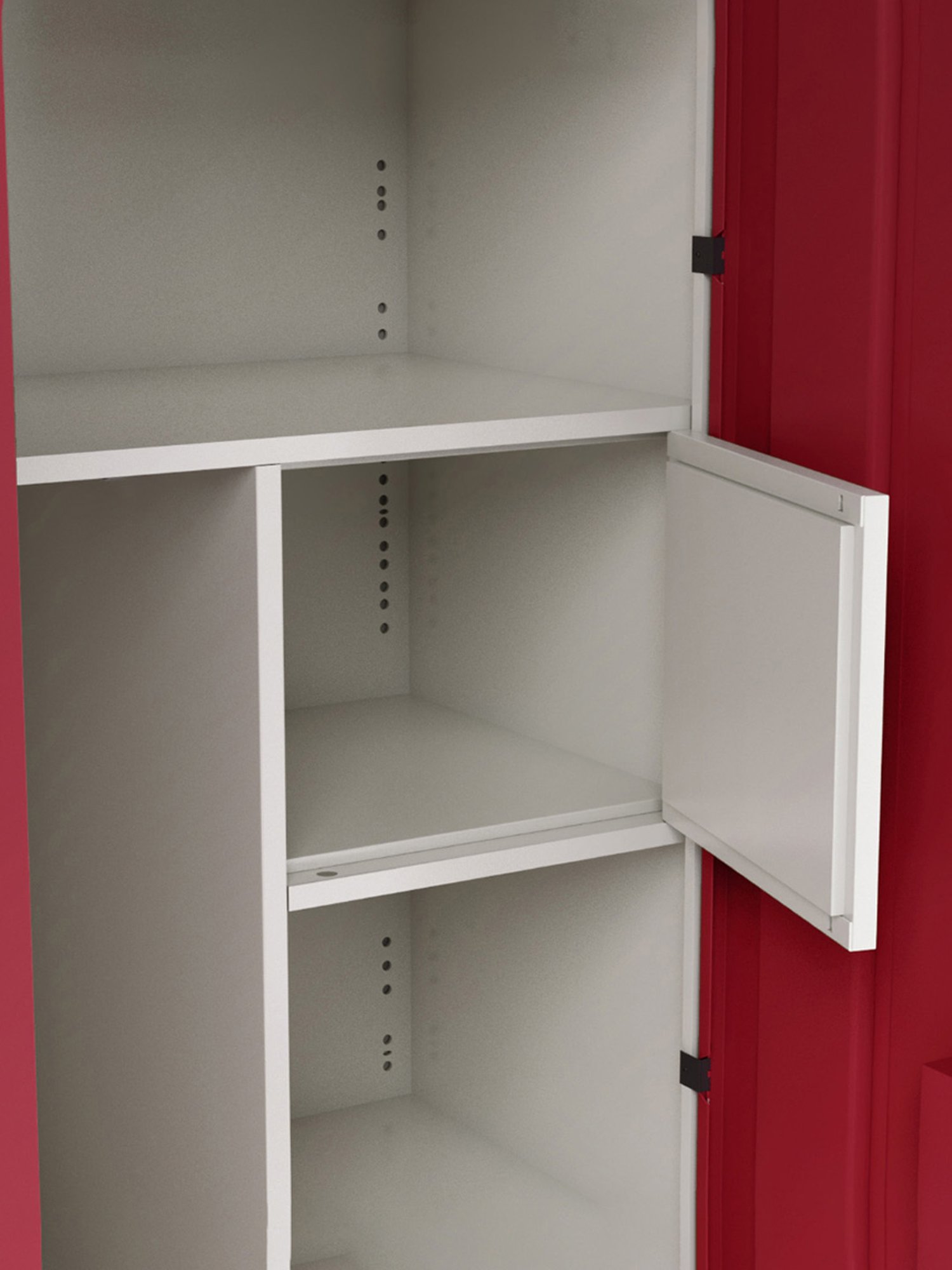 Godrej Interio Slimline 2-Door Steel Almirah, Red (1-Year Warranty, 1 Locker)