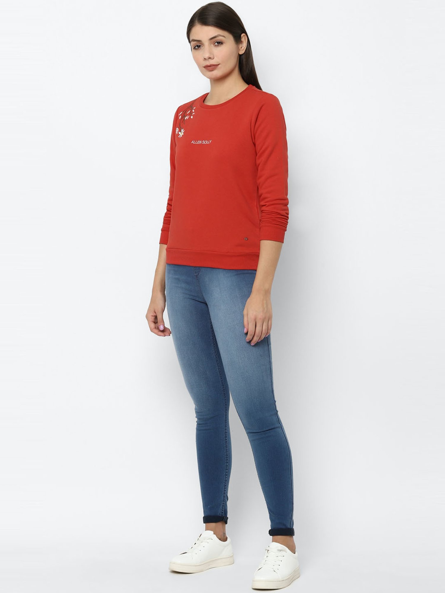 Allen Solly Red Printed Sweatshirt