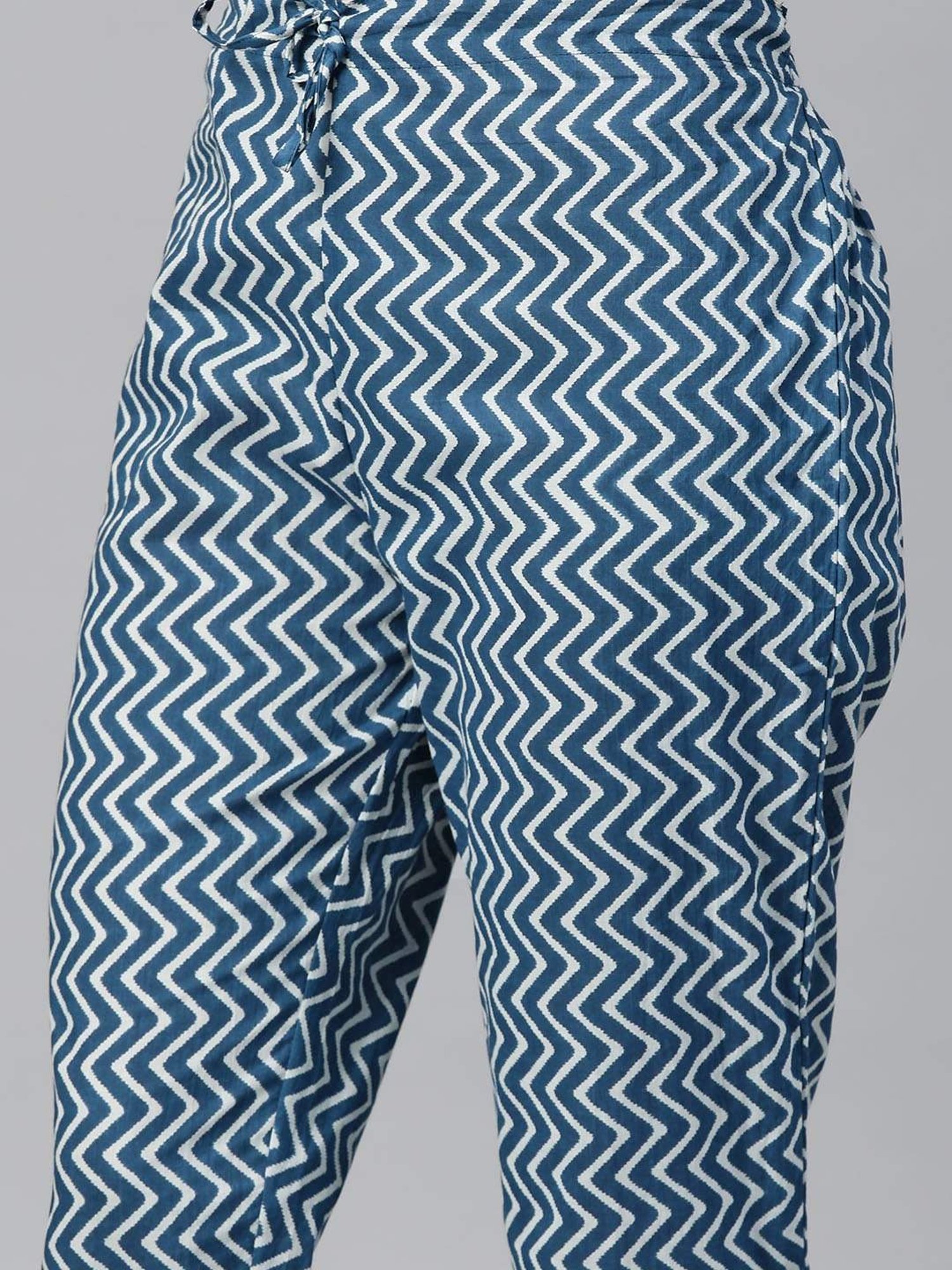 READIPRINT FASHIONS Blue Cotton Printed Kurta Pant Set With Dupatta