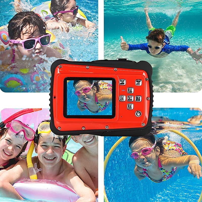 Waterproof Kids Camera, 21MP HD Underwater Digital Camera for Kids with 2.0" LCD, 8X Digital Zoom, Flash and Mic for Girls/Boys (RED)&hellip;&hellip;