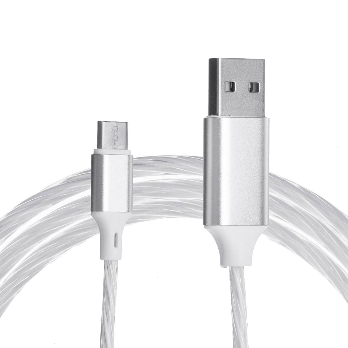 LED Type-C/Micro USB Data Cable Streamer Charging Cable Connector Fast Charging Cord for Apple Smartphone iProduct Device-Colorful/Android