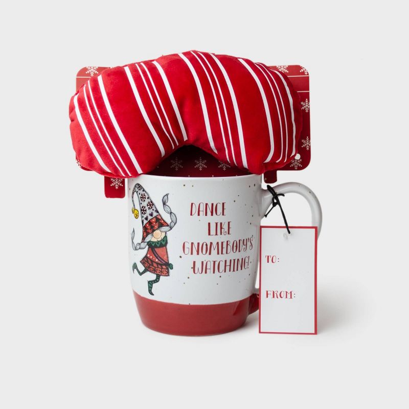 16oz Ceramic Dance Like Mug and Eye Mask Gift Set - Peppermint & Pine