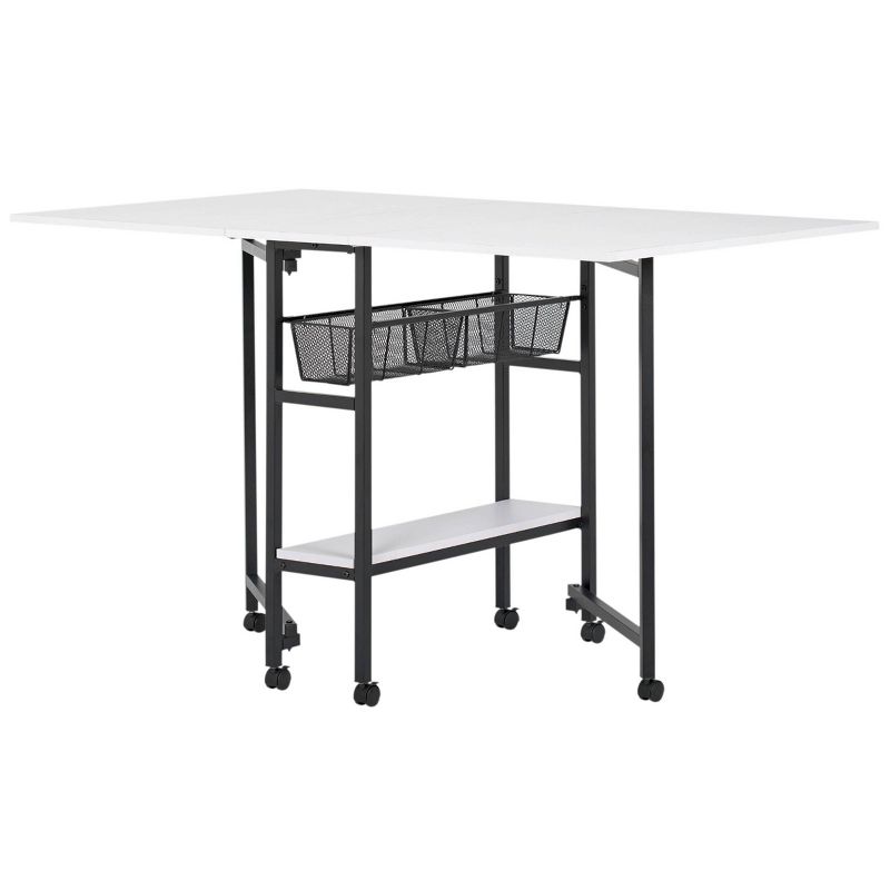 36" Fixed Height Cutting Table with Basket Charcoal/White - Sew Ready
