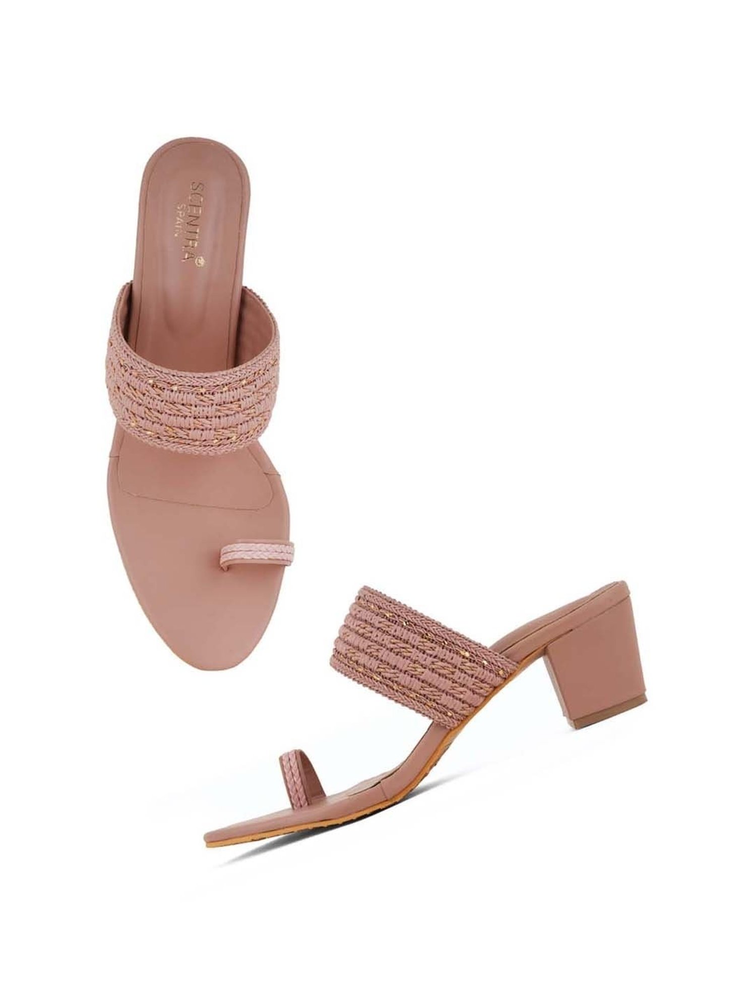 Scentra Women's Peach Toe Ring Sandals