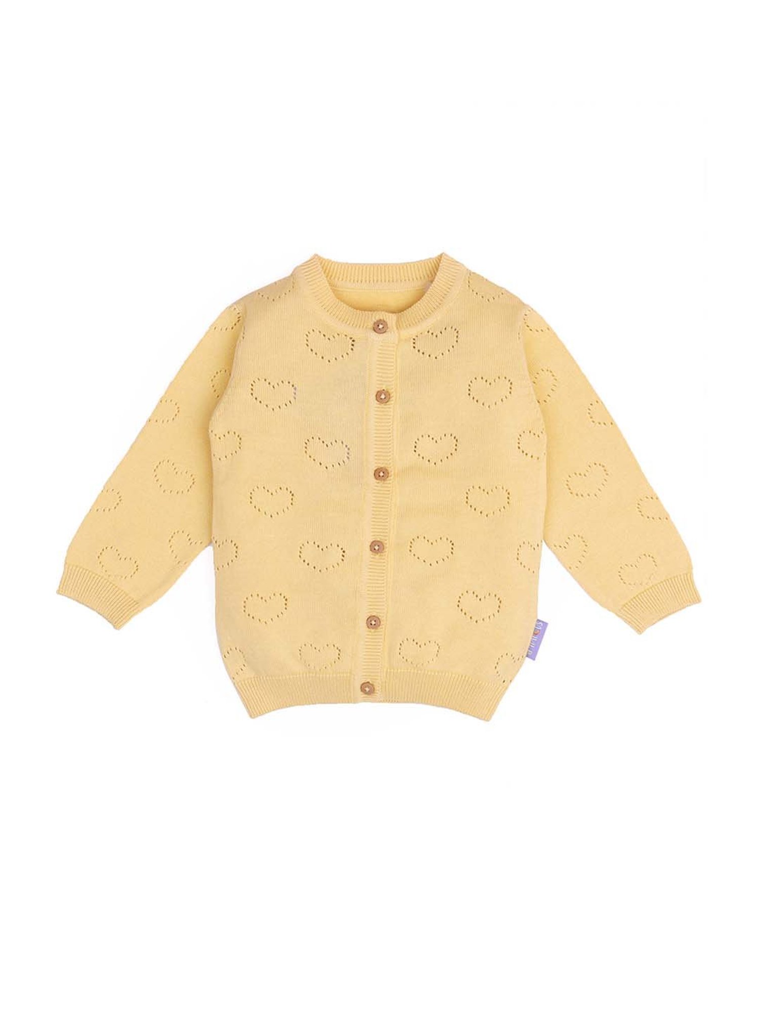 MINIKLUB Girls Green Self Design Full Sleeves Sweater