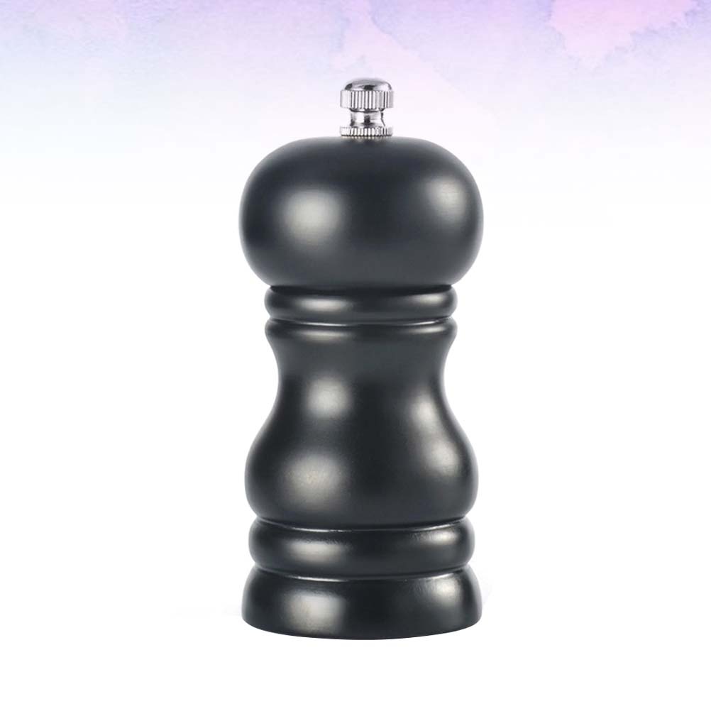 1pc Kitchen Manual Wooden Pepper Grinder Pepper Mill Salt Container Kitchen Gadget for Home (4 Inches White)