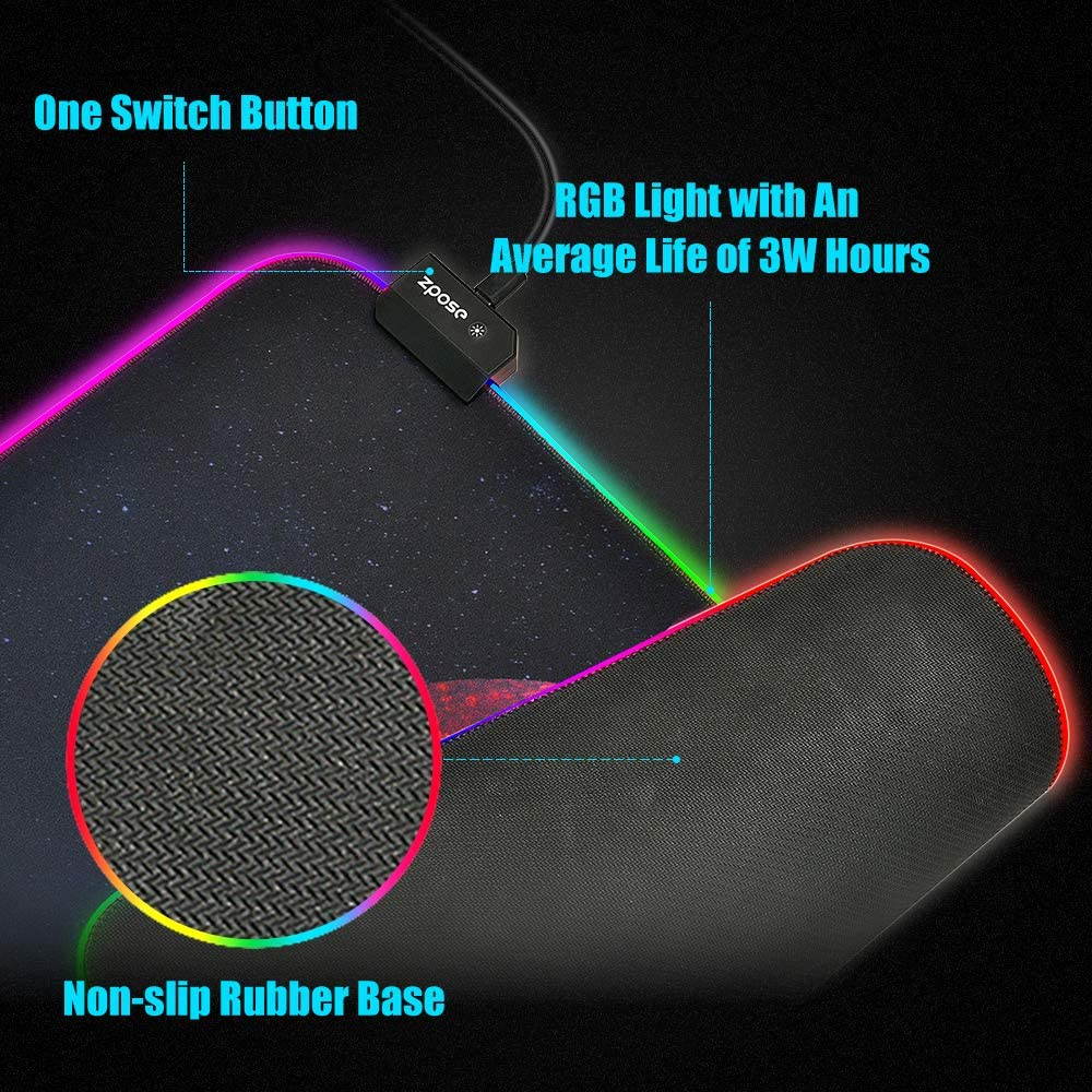 RGB Mouse Pad,  Gaming Mouse Pad, , Gaming Mousepad, Large Mouse Pad Gaming, Mouse Pad Gaming, 14 Lighting Modes, RGB Mouse Pad, Gaming Mouse Pad, 31.5x11.8 Red and Blue