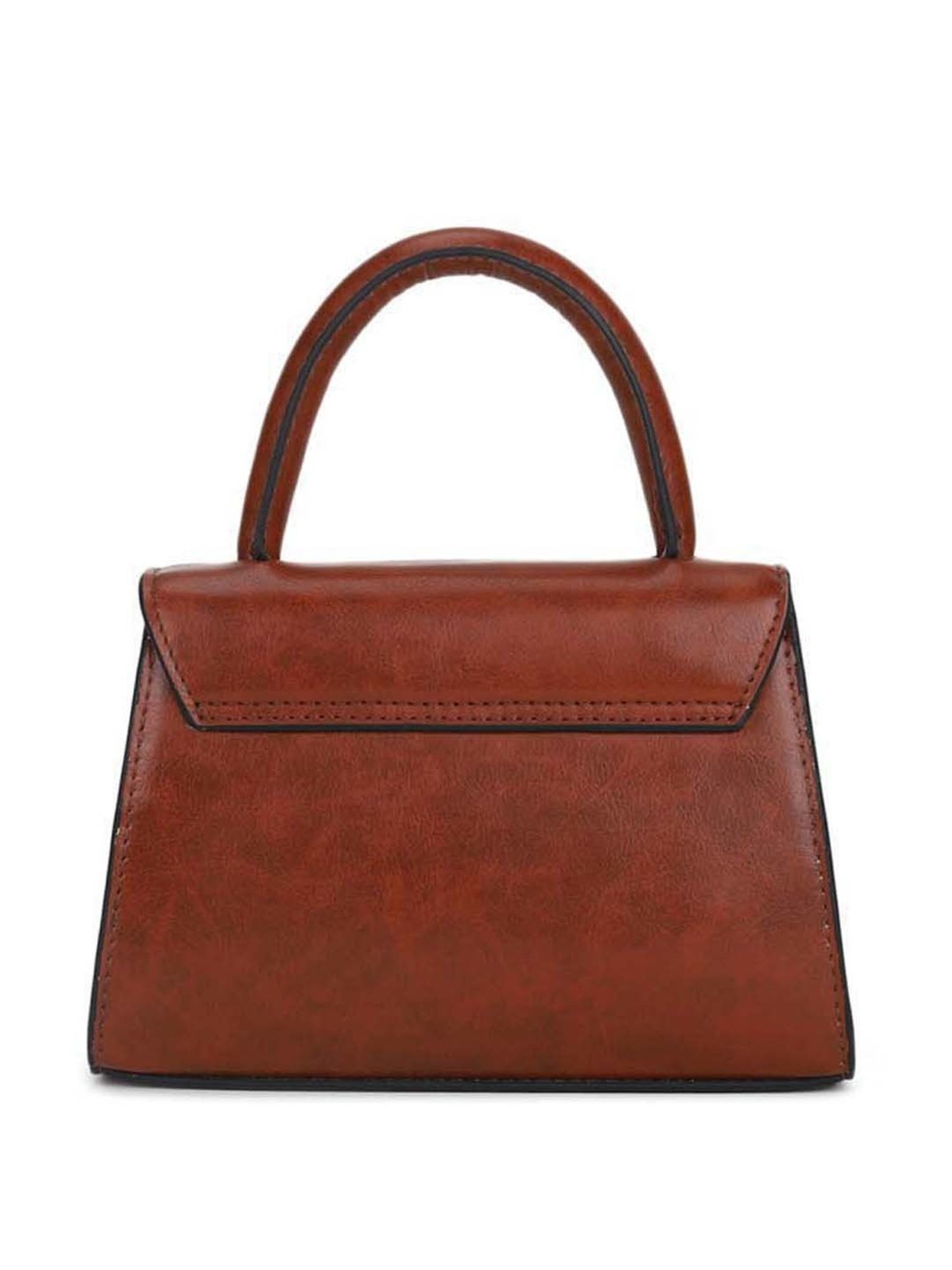 KLEIO Tan Solid Small Satchel Handbag