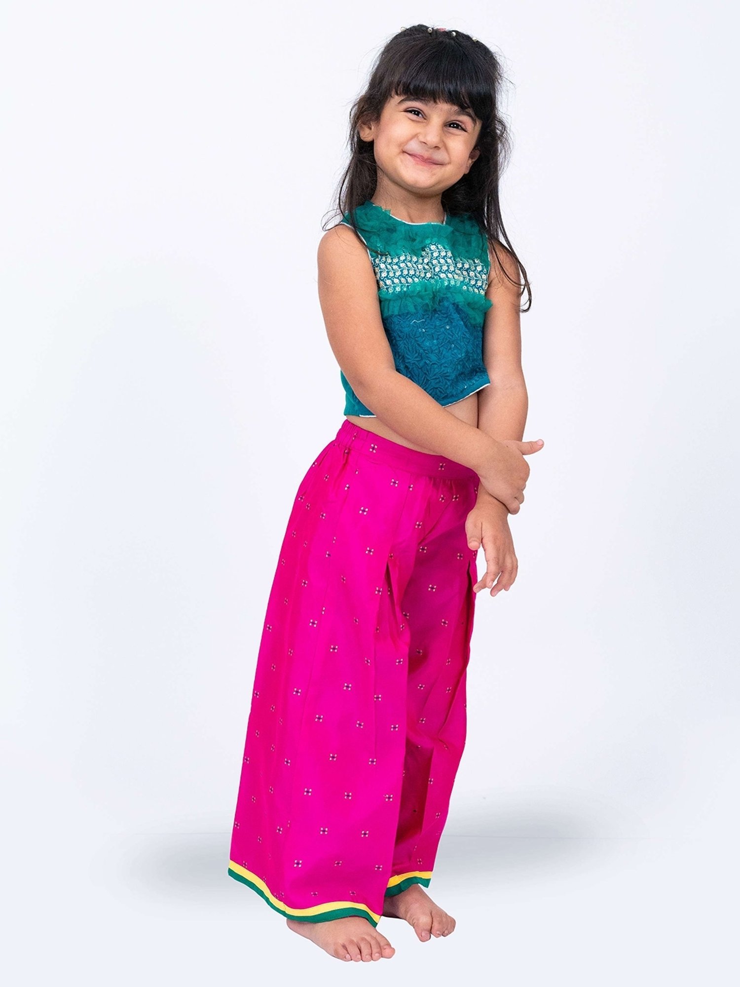 TWISHA Green Embroidery Clothing Set