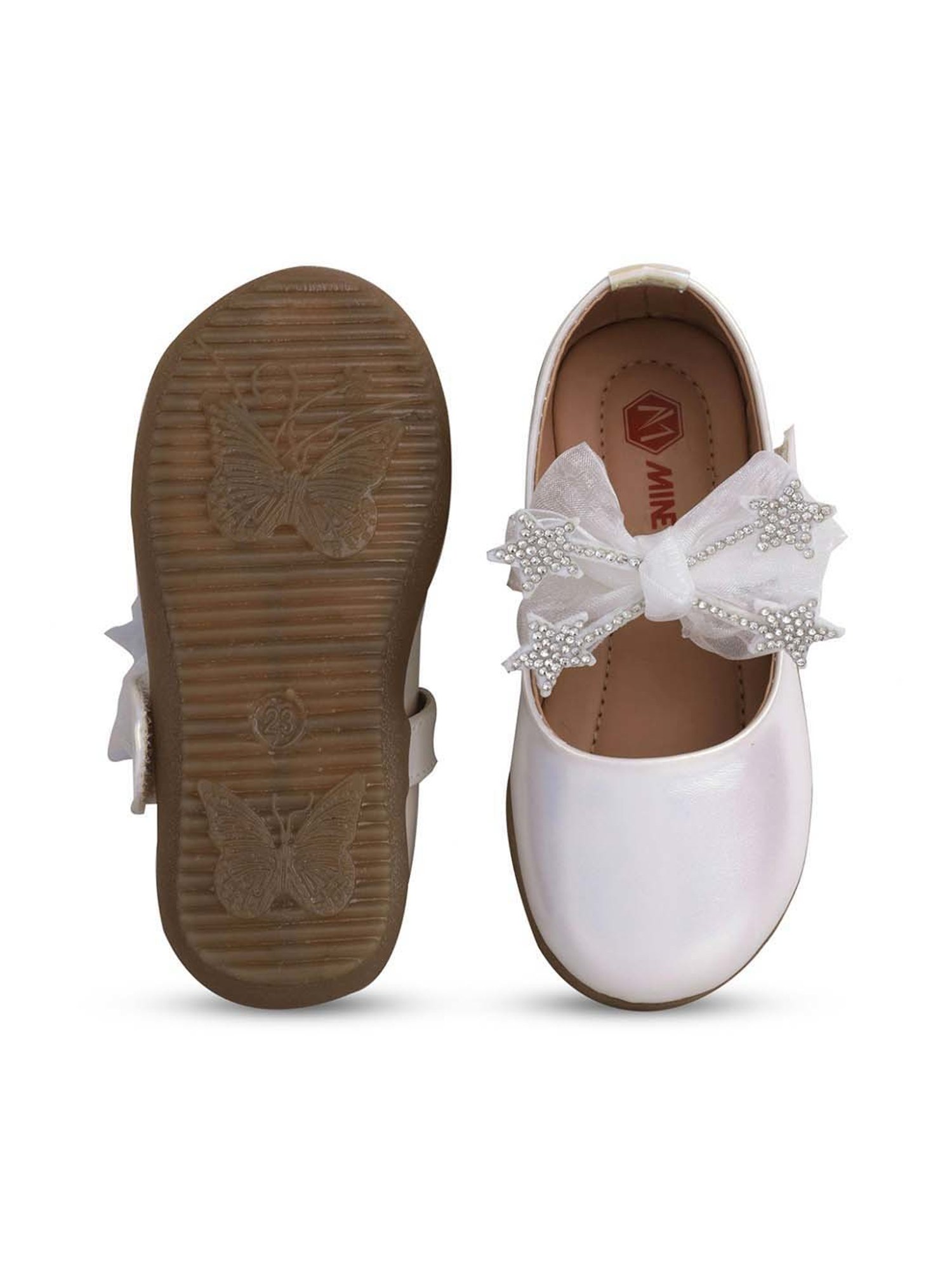 Minesole Kids White Mary Jane Shoes